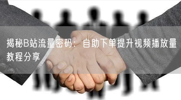 揭秘B站流量密码：自助下单提升视频播放量