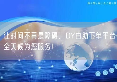让时间不再是障碍，DY自助下单平台全天候