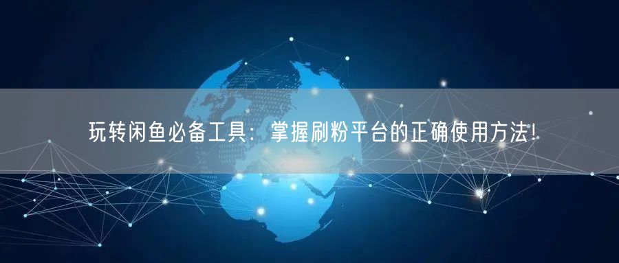 玩转闲鱼必备工具：掌握刷粉平台的正确使用