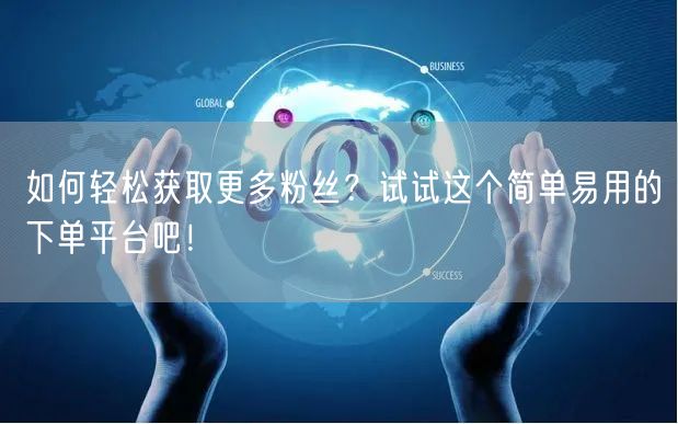 如何轻松获取更多粉丝？试试这个简单易用的下单平台吧！