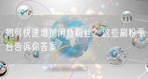如何快速增加闲鱼粉丝？这些刷粉平台告诉你
