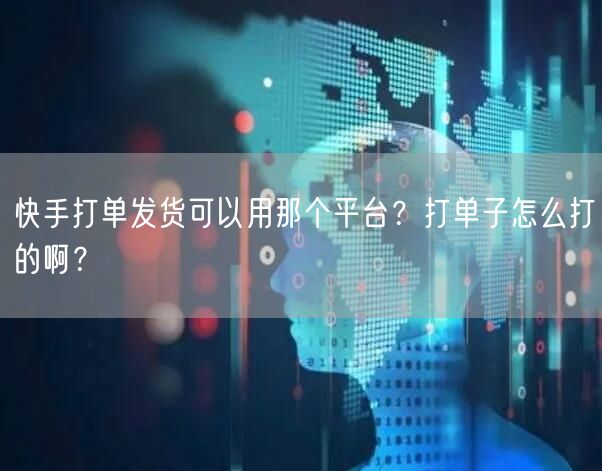快手打单发货可以用那个平台?打单子怎么打的啊?