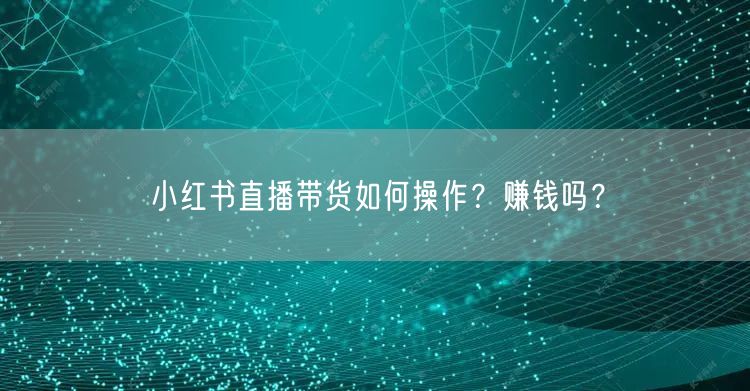 小红书直播带货如何操作？赚钱吗？