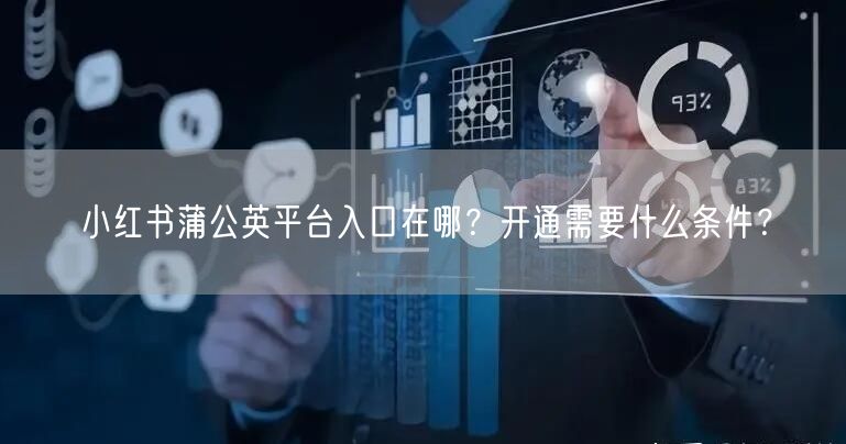 小红书蒲公英平台入口在哪？开通需要什么条件？