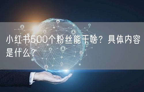 小红书500个粉丝能干啥？具体内容是什么？