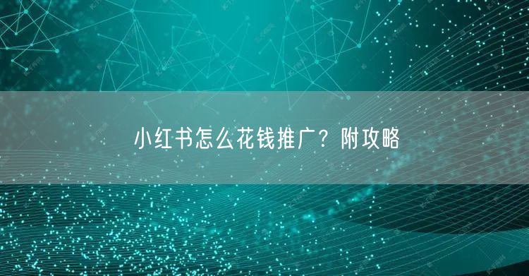 小红书怎么花钱推广？附攻略