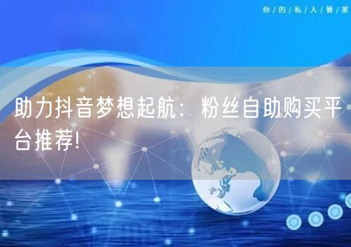 助力抖音梦想起航：粉丝自助购买平台推荐!