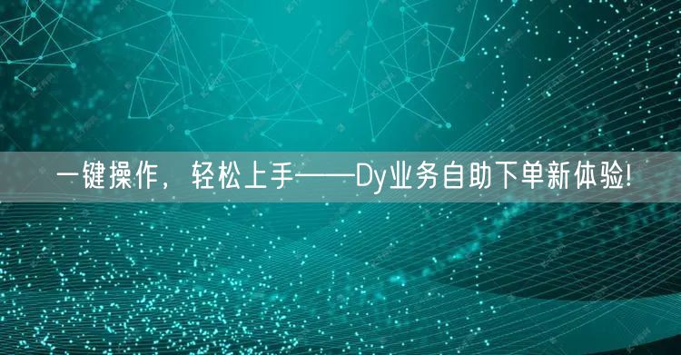 一键操作，轻松上手——Dy业务自助下单新
