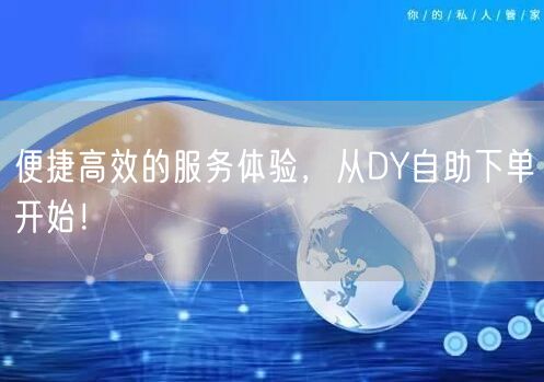 便捷高效的服务体验，从DY自助下单开始！
