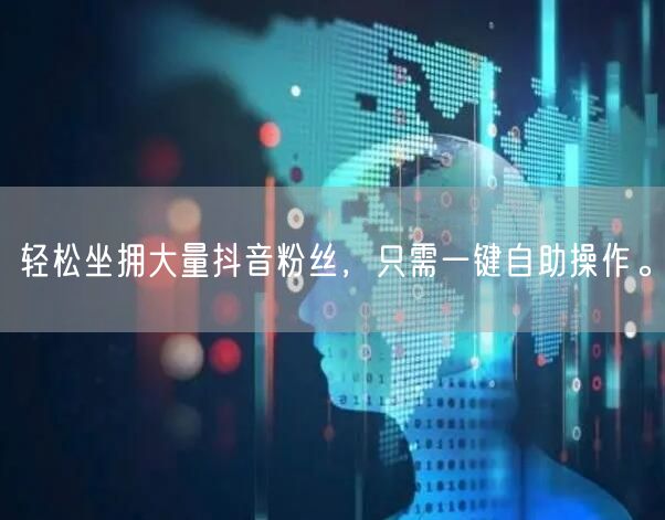 轻松坐拥大量抖音粉丝，只需一键自助操作。