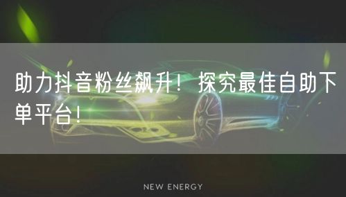 助力抖音粉丝飙升！探究最佳自助下单平台！