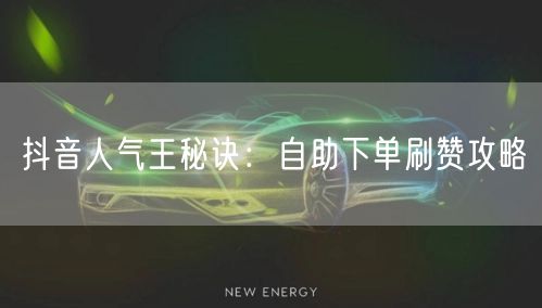 抖音人气王秘诀：自助下单刷赞攻略