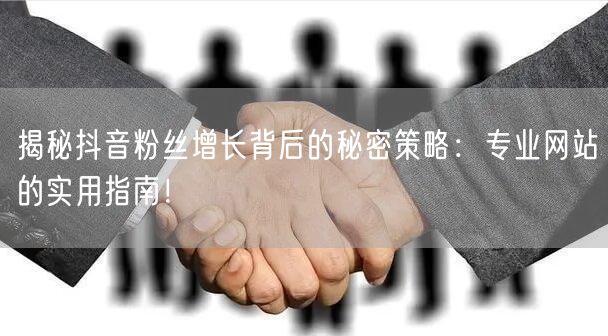 揭秘抖音粉丝增长背后的秘密策略：专业网站的实用指南！