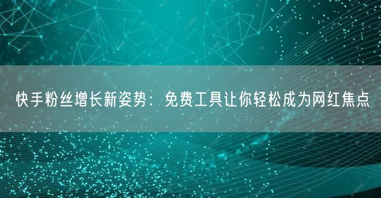 快手粉丝增长新姿势：免费工具让你轻松成为网红焦点