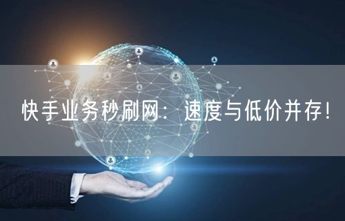 快手业务秒刷网：速度与低价并存！