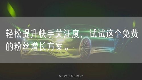 轻松提升快手关注度，试试这个免费的粉丝增长方案。