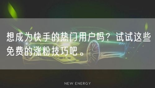 想成为快手的热门用户吗？试试这些免费的涨粉技巧吧。