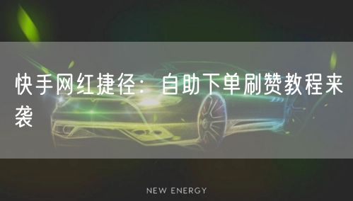 快手网红捷径：自助下单刷赞教程来袭