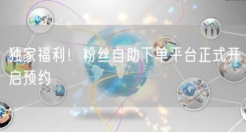 独家福利！粉丝自助下单平台正式开启预约