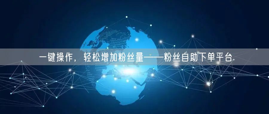一键操作，轻松增加粉丝量——粉丝自助下单平台