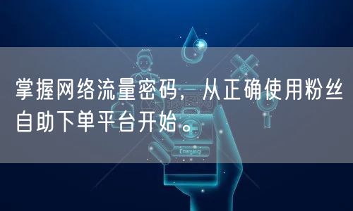 掌握网络流量密码，从正确使用粉丝自助下单