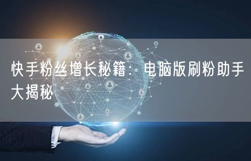 快手粉丝增长秘籍：电脑版刷粉助手大揭秘
