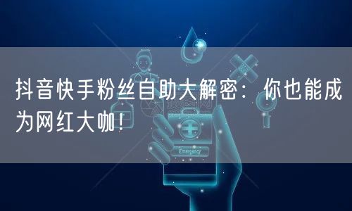 抖音快手粉丝自助大解密：你也能成为网红大咖！