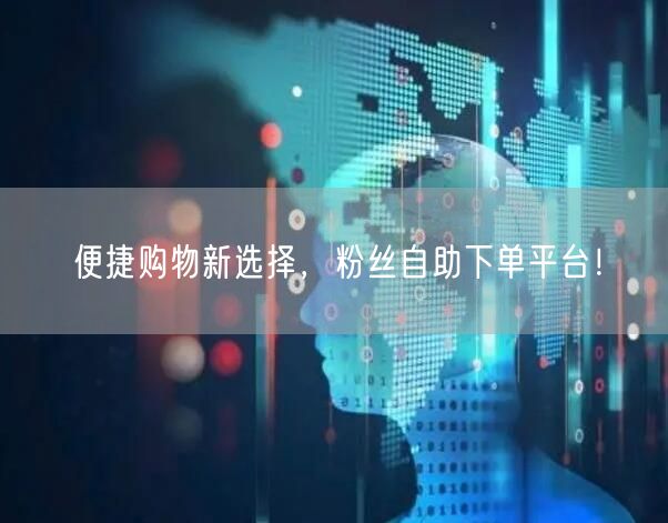 便捷购物新选择，粉丝自助下单平台！