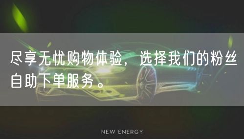 尽享无忧购物体验，选择我们的粉丝自助下单