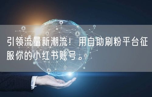 引领流量新潮流！用自助刷粉平台征服你的小红书账号。