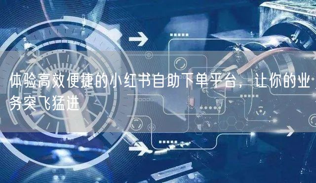 体验高效便捷的小红书自助下单平台，让你的