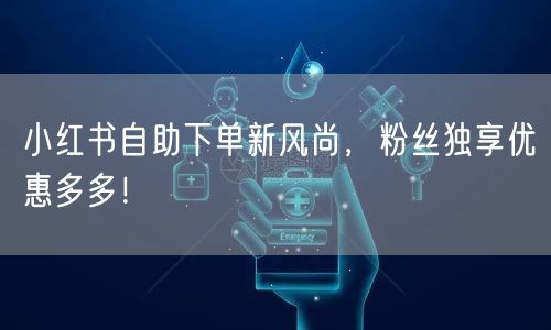 小红书自助下单新风尚，粉丝独享优惠多多！