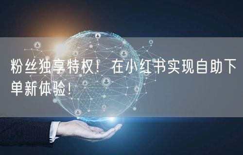 粉丝独享特权！在小红书实现自助下单新体验！