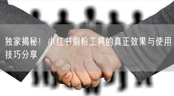 独家揭秘！小红书刷粉工具的真正效果与使用