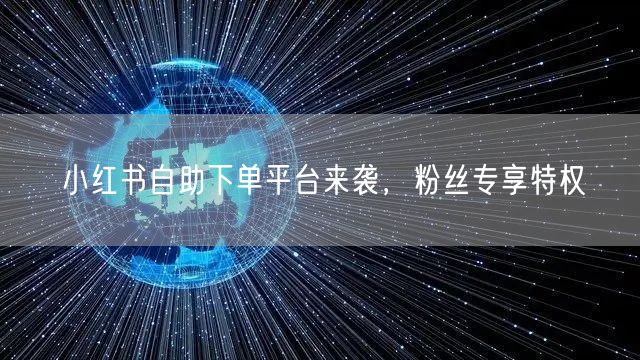 小红书自助下单平台来袭，粉丝专享特权