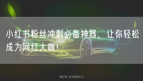 小红书粉丝冲刺必备神器，让你轻松成为网红大咖！
