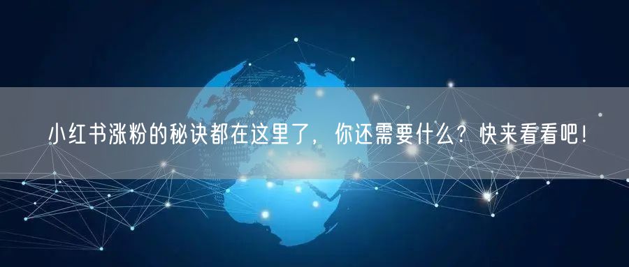 小红书涨粉的秘诀都在这里了，你还需要什么