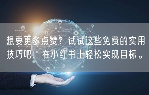 想要更多点赞？试试这些免费的实用技巧吧！在小红书上轻松实现目标。