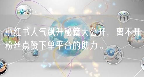 小红书人气飙升秘籍大公开，离不开粉丝点赞下单平台的助力。