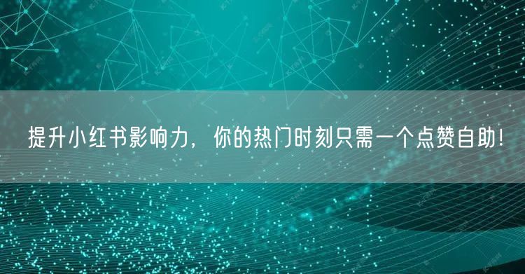 提升小红书影响力，你的热门时刻只需一个点赞自助！