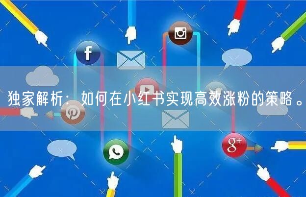 独家解析：如何在小红书实现高效涨粉的策略。