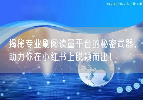揭秘专业刷阅读量平台的秘密武器，助力你在小红书上脱颖而出！