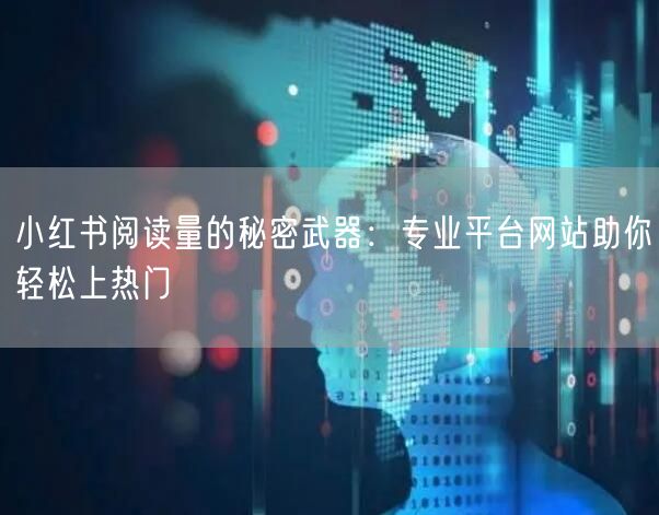 小红书阅读量的秘密武器：专业平台网站助你轻松上热门