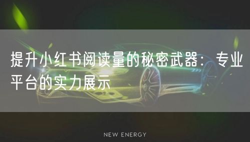 提升小红书阅读量的秘密武器：专业平台的实力展示