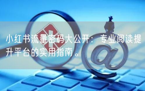 小红书流量密码大公开：专业阅读提升平台的