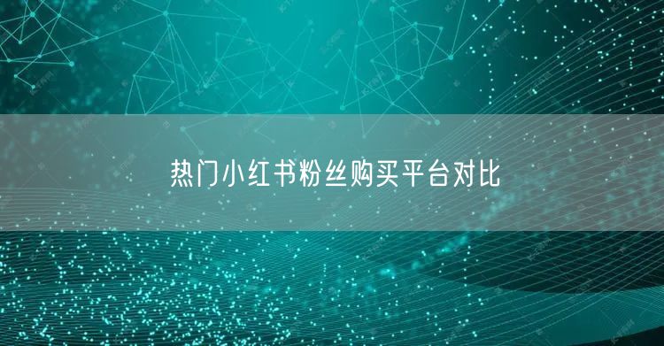 热门小红书粉丝购买平台对比