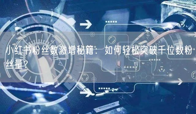 小红书粉丝数激增秘籍：如何轻松突破千位数粉丝量？