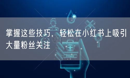 掌握这些技巧，轻松在小红书上吸引大量粉丝