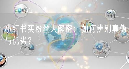 小红书买粉丝大解密：如何辨别真伪与优劣？