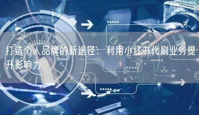 打造个人品牌的新途径：利用小红书代刷业务提升影响力